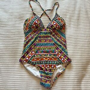 Vibrant Geometric One-Piece Swimsuit